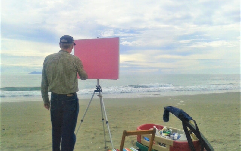 Painting independently at the beach