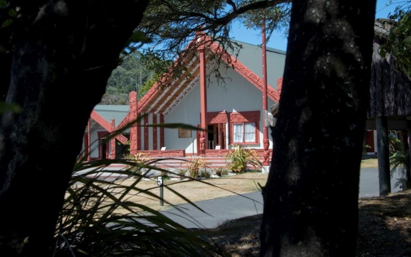 The meeting house or wharanui at Te Puia in Rotorya