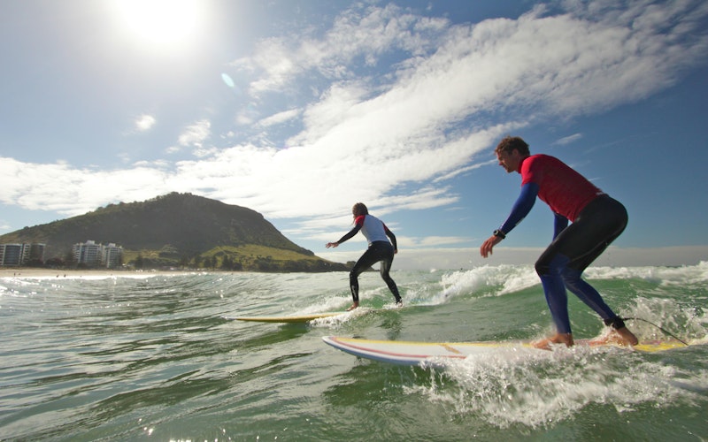 Mount Maunganuiis a great place to learn to surf